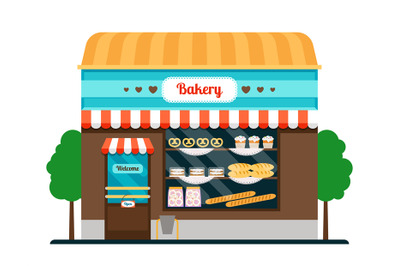 Bakery shop front veiw icon