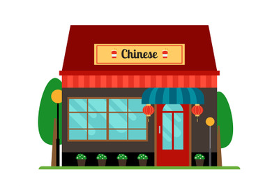 Chinese oriental cafe front