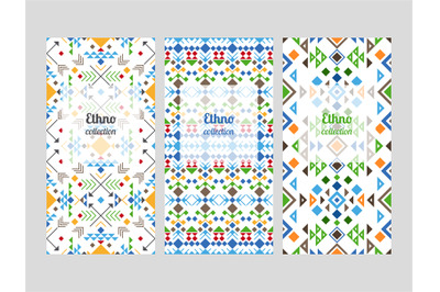 Ethno flyers with geometric patterns