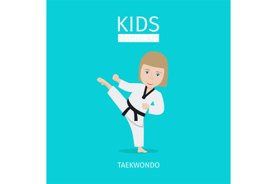 Kids martial art, Taekwondo girl