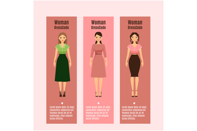 Woman DressCode flyers set