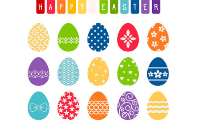 Easter eggs with decorative patterns