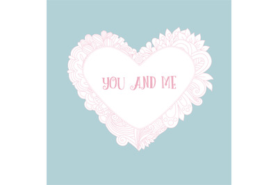 Valentines day card with floral heart