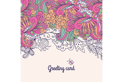 Greeting card with doodles