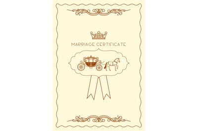 Marriage certificate document template