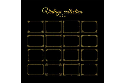Vintage golden decorative frames and borders