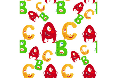 Cartoon ABC seamless pattern