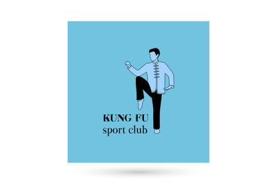 Kung fu sport club logo design