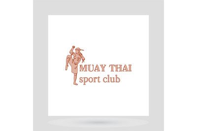 Muay thai fight club logo design