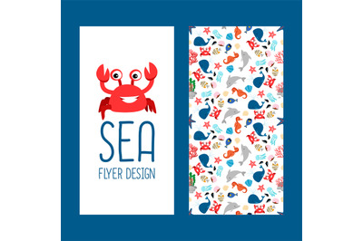 Sea life vertical flyer design