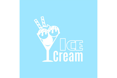 Ice cream blue vintage logo template