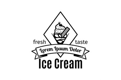 Ice cream vintage black logo template