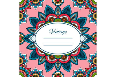 Colorful boho style greeting card