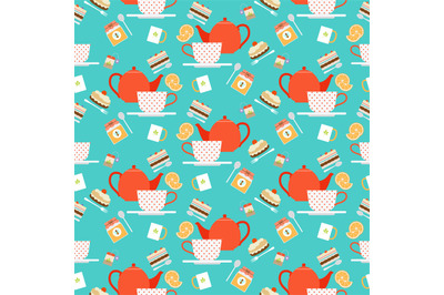 Tea time seamless pattern