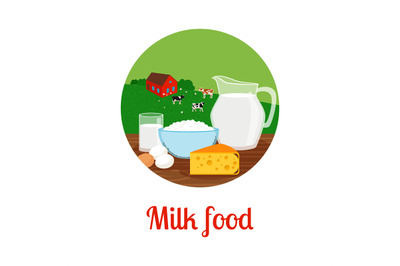 Milk food circle icon