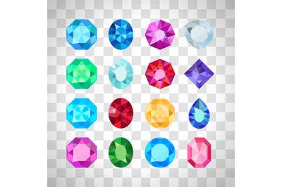 Gems isolated on transparent background