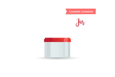 Cosmetic jar with red cap