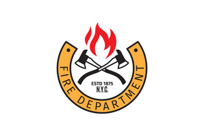 Fire department badge with axes