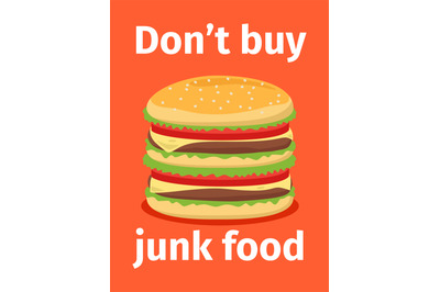 Junk food poster with burger