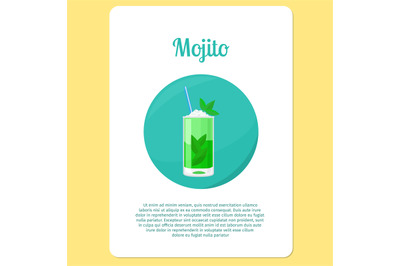 Mojito cocktail drink in circle icon