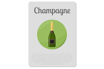 Champagne alcohol sticker with bottle