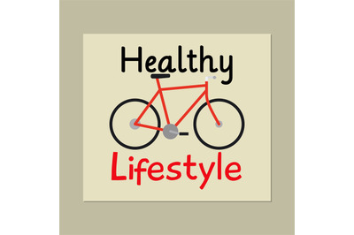 Healthy lifestyle card with bicycle