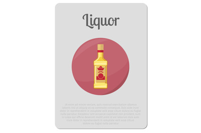 Liquor alcohol sticker with bottle