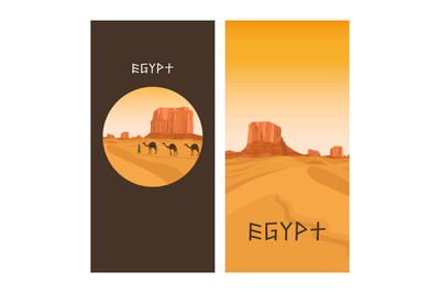 Travel flyers design with Egypt desert