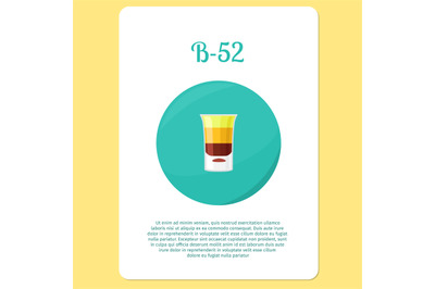 B-52 cocktail drink in circle icon