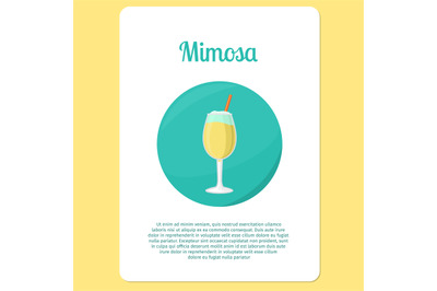 Mimosa cocktail drink in circle icon