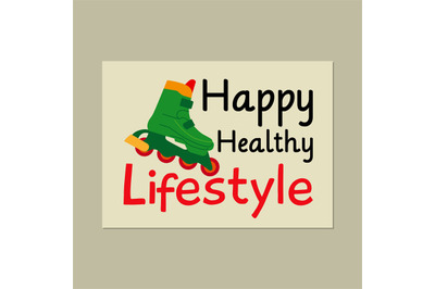 Healthy lifestyle card with rollers