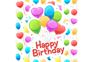 Happy birthday balloons card template