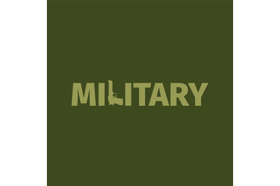 Military shop logo with gun