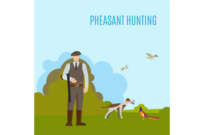 Pheasant hunting illustration