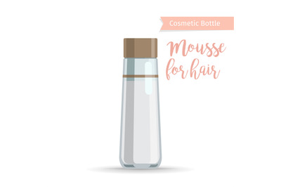 Hair mousse cosmetics bottle