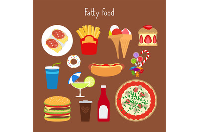 Fatty food icons