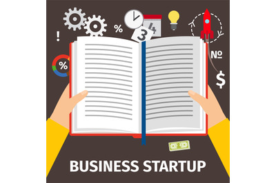 Reading book about business startup