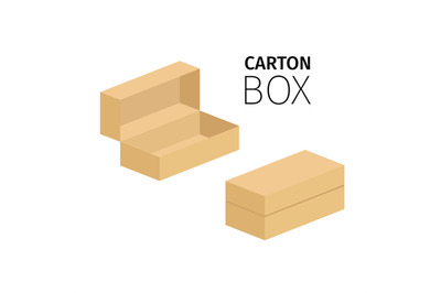 Small opened and closed carton box