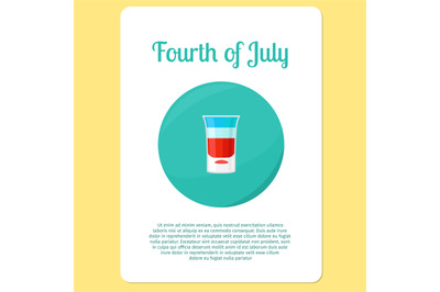 Fourth of July cocktail sticker