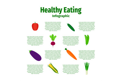 Healthy eating infographic with vegetables