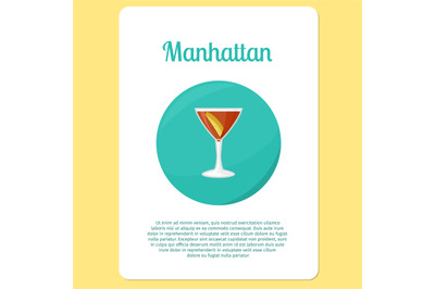 Manhattan cocktail drink in circle icon