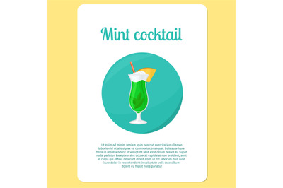 Mint cocktail drink in circle icon