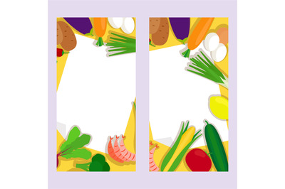 Healthy food vertical banners template