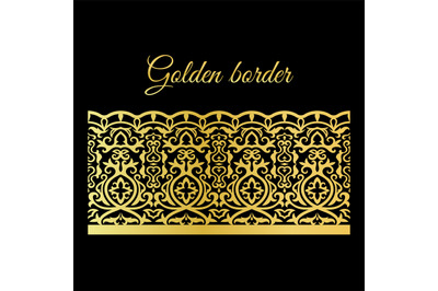 Traditional golden arabic seamless border