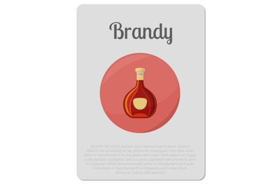 Brandy alcohol sticker with bottle