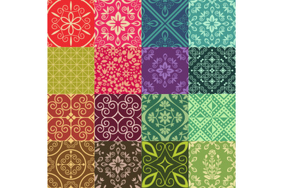 16 decorative patterns set