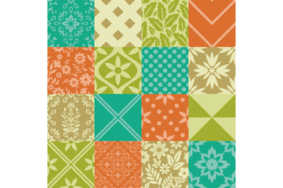 16 geometric and floral patterns set