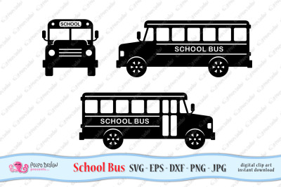 School Bus SVG, Eps, Dxf, Png, Jpg