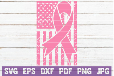 USA Pink Ribbon SVG Cut File