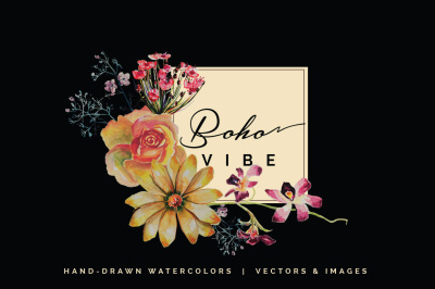 Boho Vibe-Vector Watercolors